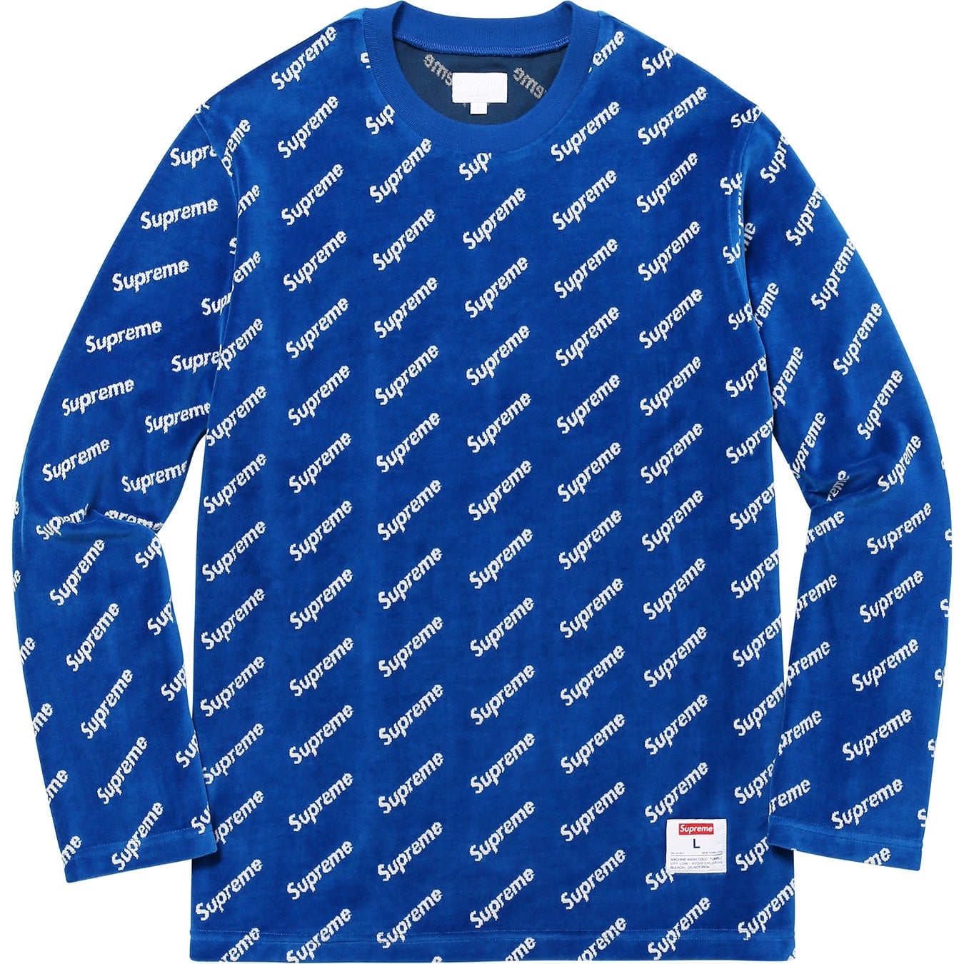 Velour Diagonal Logo L/S Top view 6